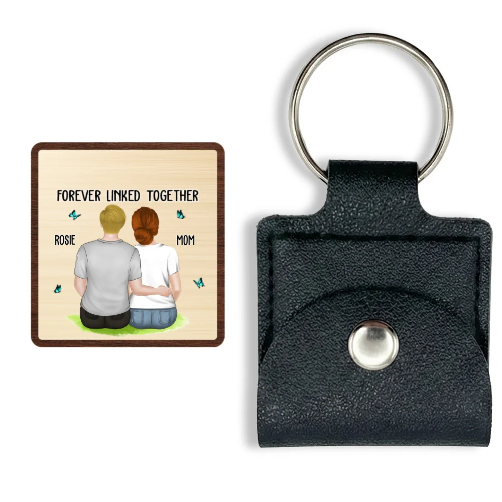 Mom And Children Forever Linked Together - Personalized Custom Wooden Pocket Hug - Image 7