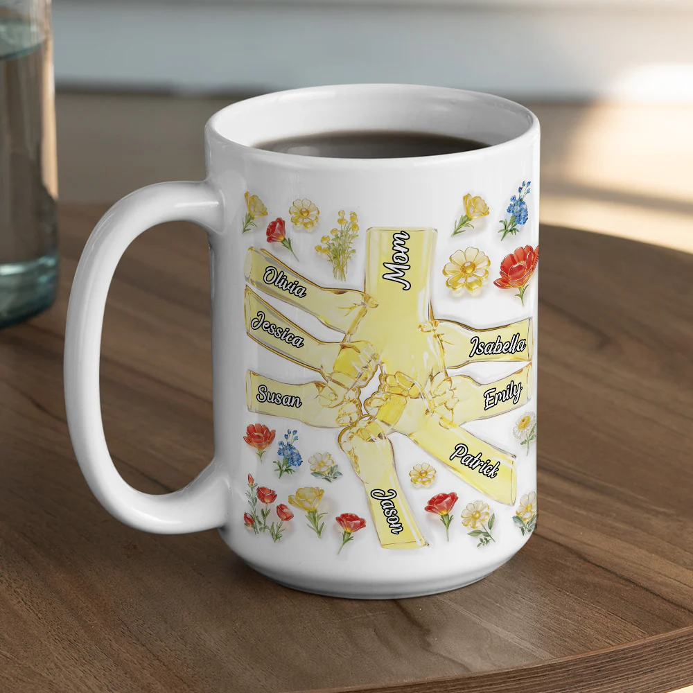 Mom And Children - Personalized Custom 3D Inflated Effect Mug - Image 2
