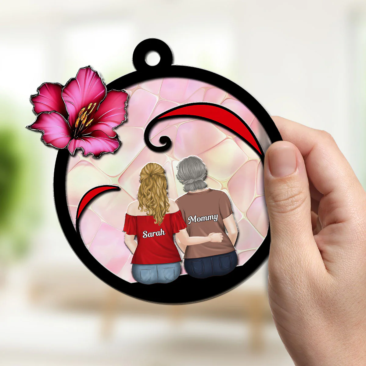 Mom And Daughter Forever - Personalized Custom Suncatcher - Image 2