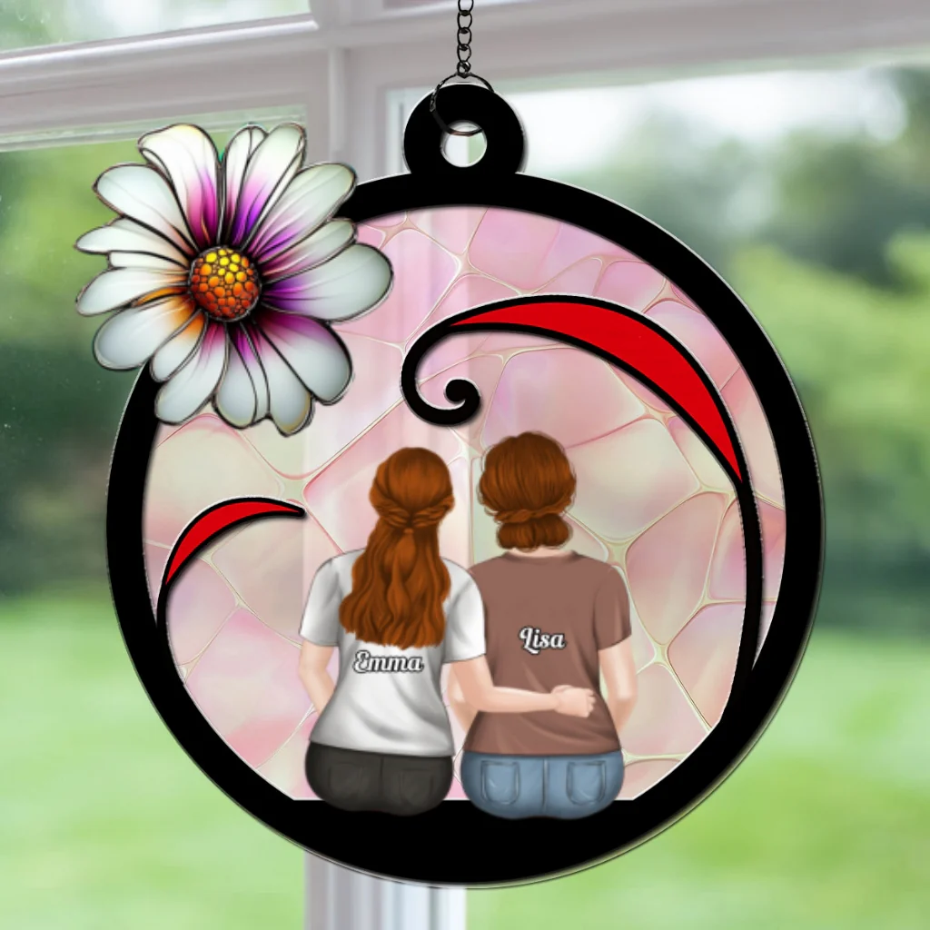 Mom And Daughter Forever - Personalized Custom Suncatcher - Image 5