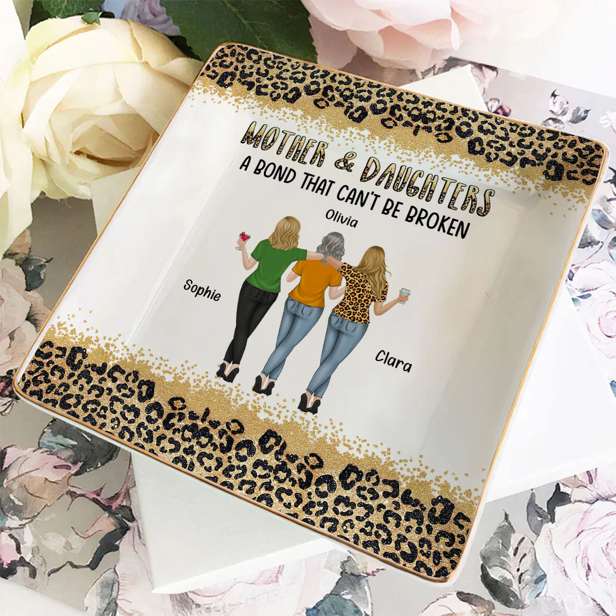 Mom And Daughter - Personalized Custom Jewelry Dish - Image 5