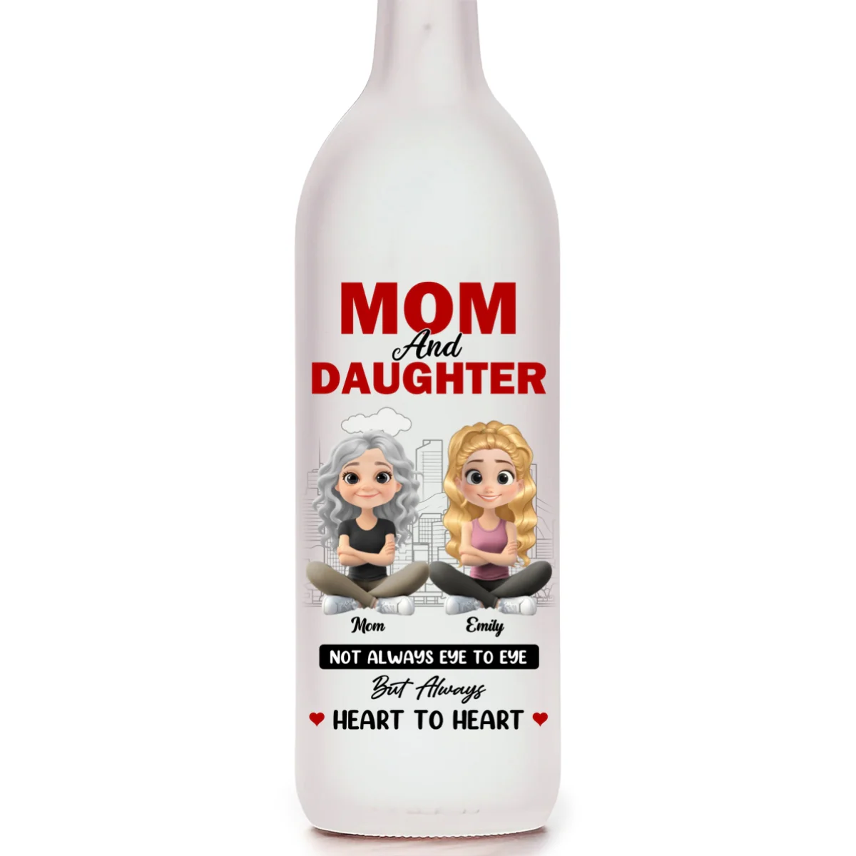 Mom And Daughter Sharing Forever Memories - Personalized Custom Bottle Lamp - Image 6