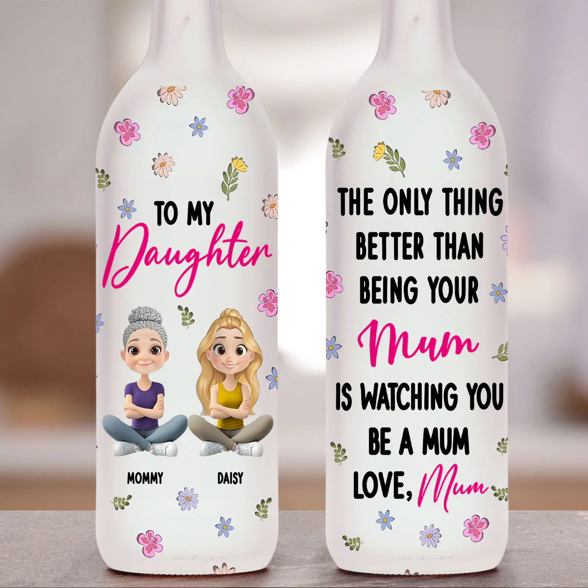 Mom And Daughter Together - Personalized Custom Bottle Lamp - Image 4