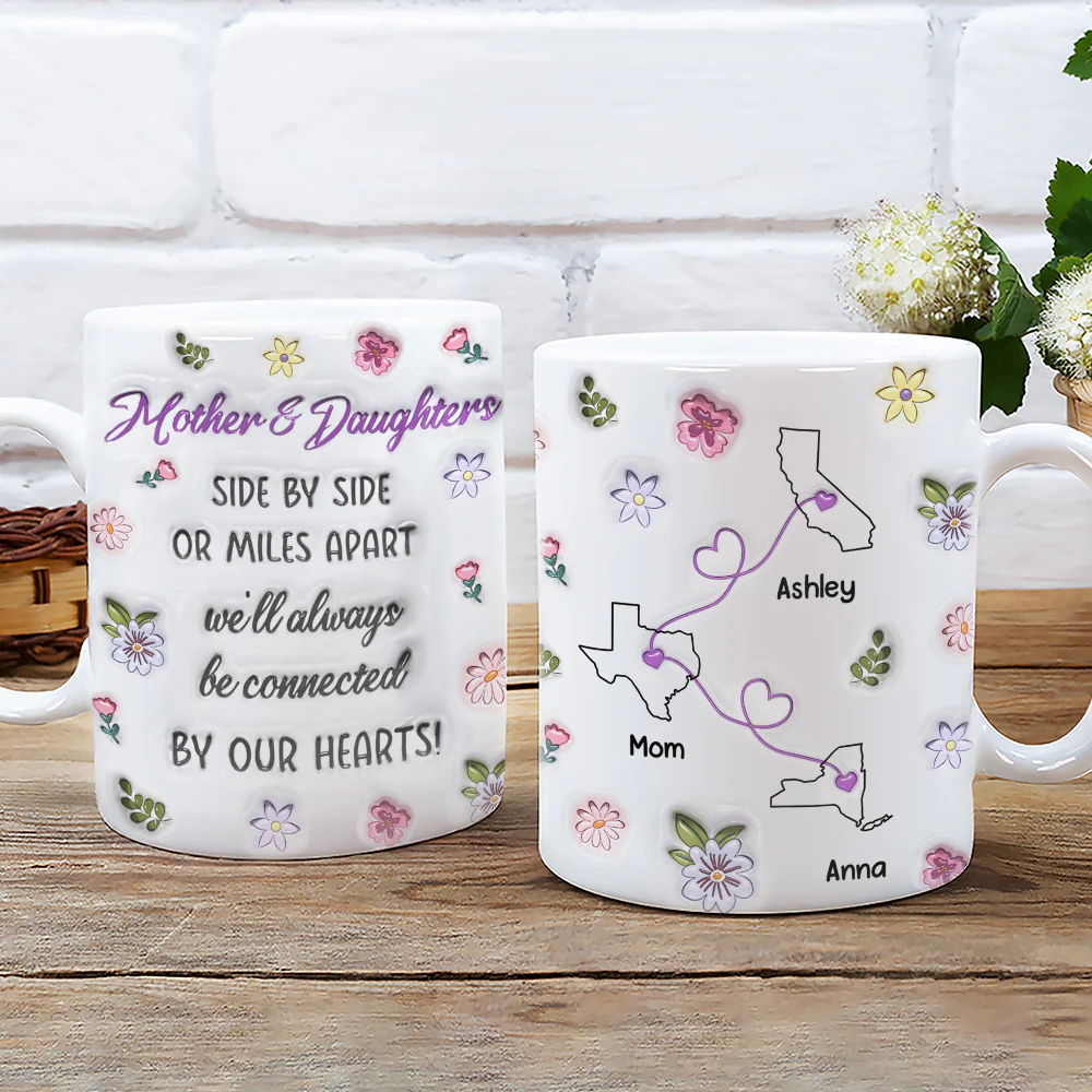 Mom And Daughter Unbreakable Bond - Personalized Custom 3D Inflated Effect Mug - Image 2