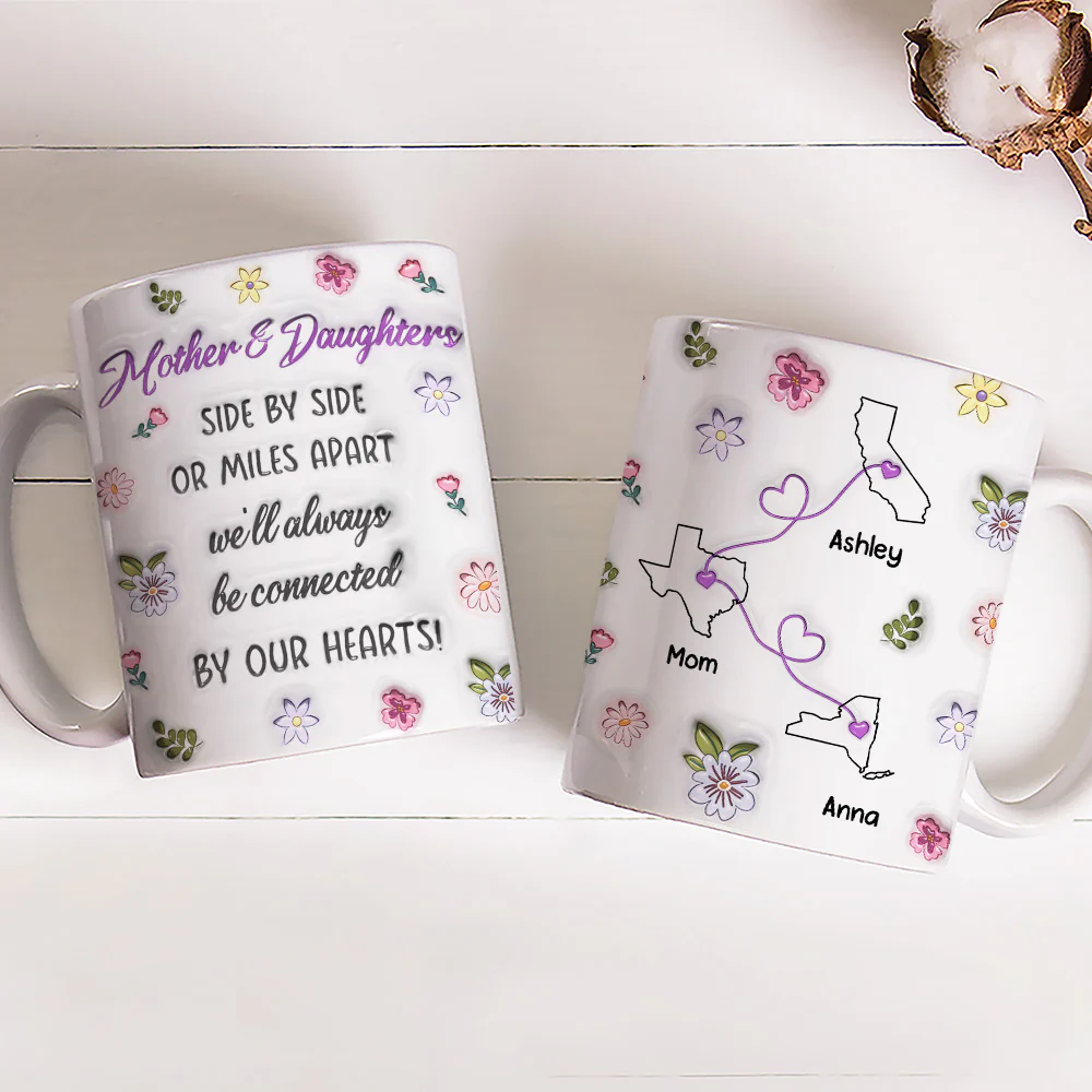 Mom And Daughter Unbreakable Bond - Personalized Custom 3D Inflated Effect Mug - Image 3