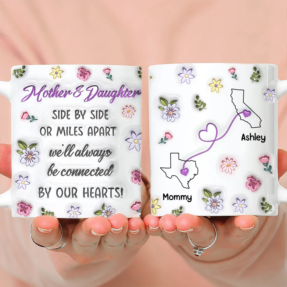 Mom And Daughter Unbreakable Bond - Personalized Custom 3D Inflated Effect Mug - Image 4