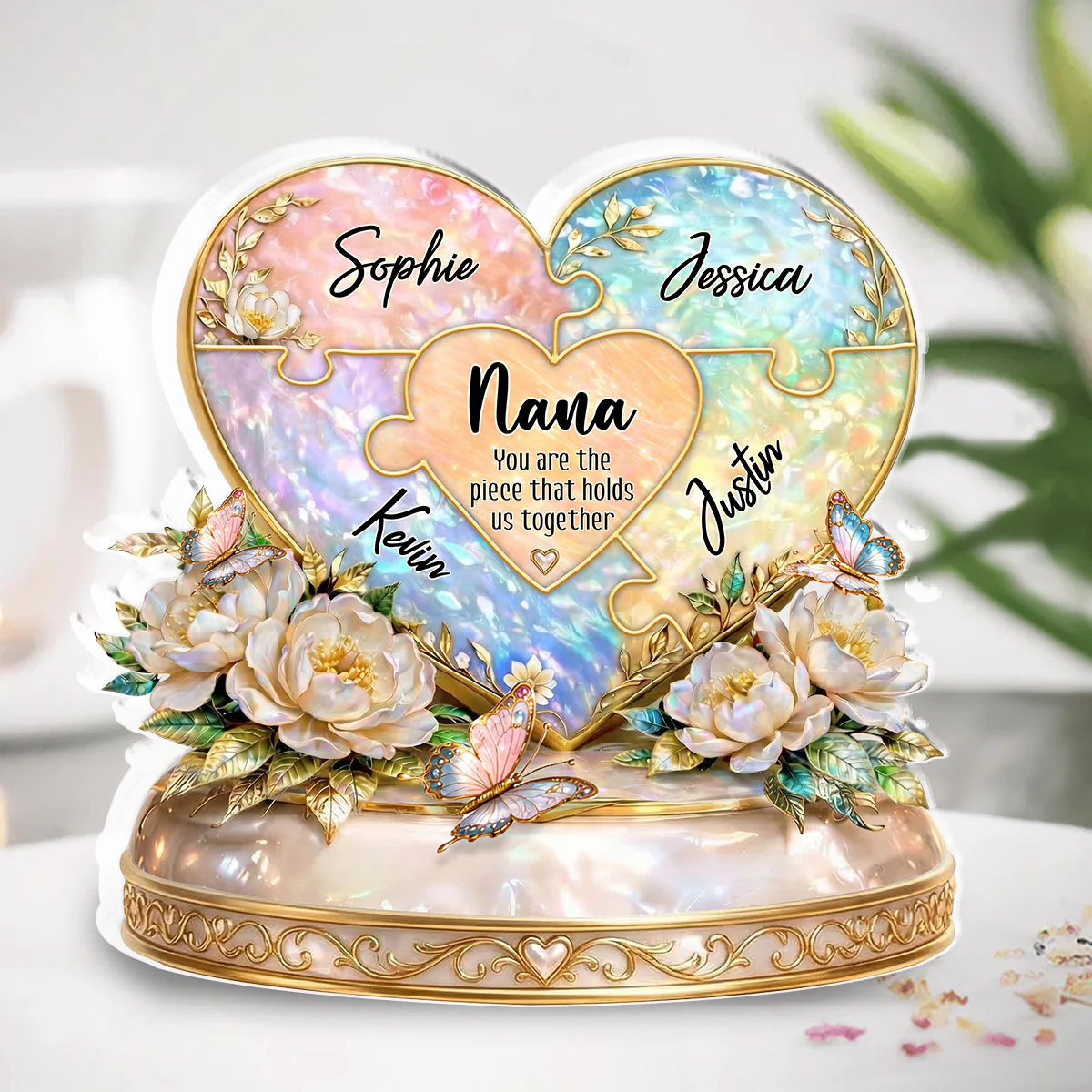Mom And Her Kids - Personalized Custom Acrylic Plaque