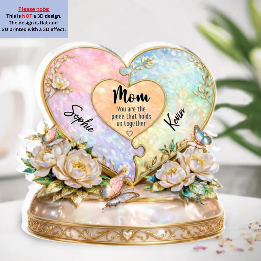 Mom And Her Kids - Personalized Custom Acrylic Plaque - Image 6