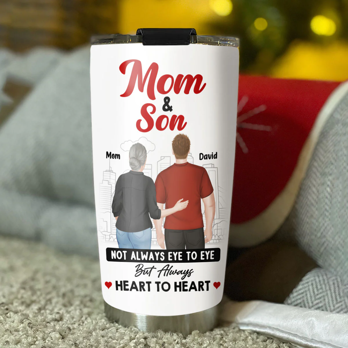 Mom And Son Forever Strong - Personalized Custom Tumbler - Image 4