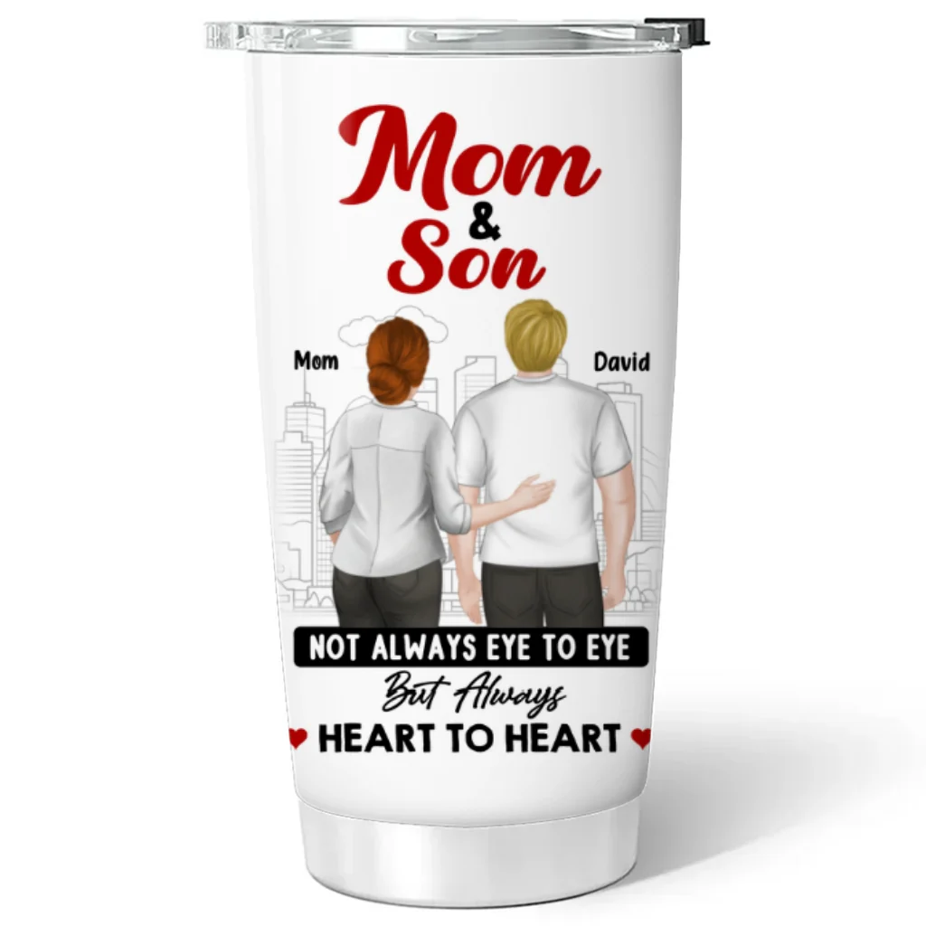 Mom And Son Forever Strong - Personalized Custom Tumbler - Image 5