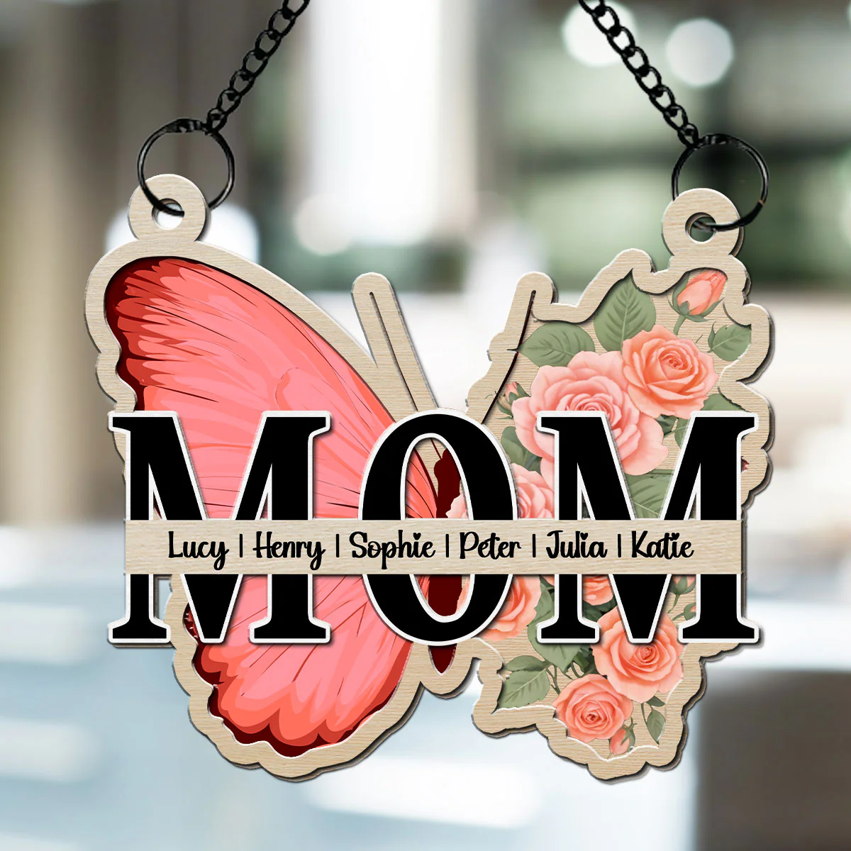Mom Butterfly Of Love - Personalized Custom Suncatcher - Image 3