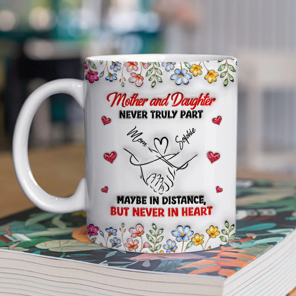 Mom Daughter Love - Personalized Custom 3D Inflated Effect Mug - Image 2