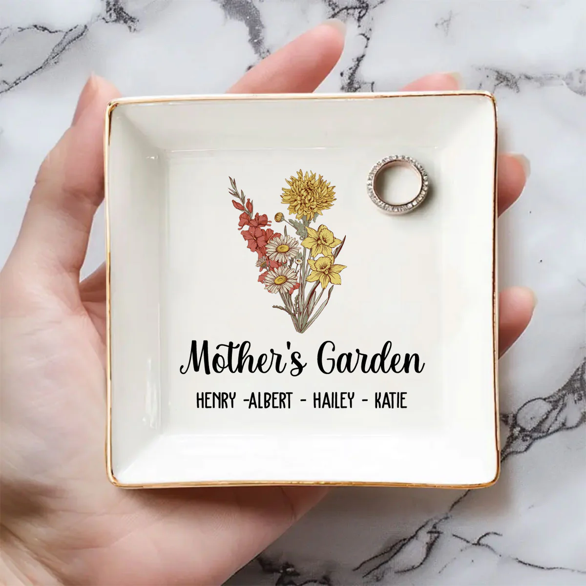 Mom Garden - Personalized Custom Jewelry Dish - Image 4