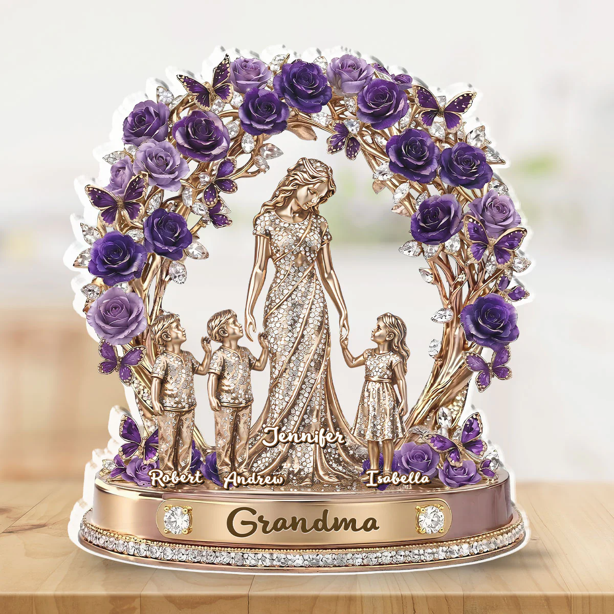 Mom Grandma Love Kids Grandkids - Personalized Custom Acrylic Plaque