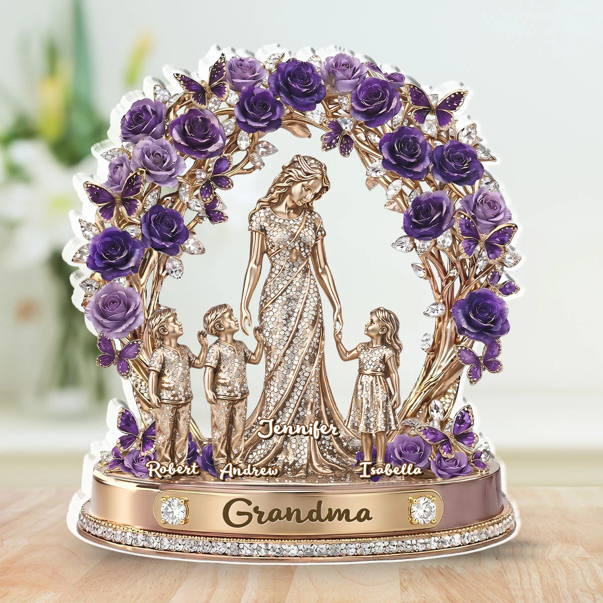 Mom Grandma Love Kids Grandkids - Personalized Custom Acrylic Plaque - Image 2