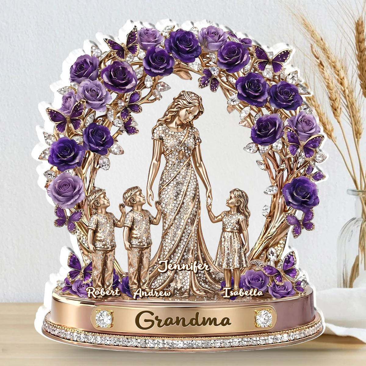 Mom Grandma Love Kids Grandkids - Personalized Custom Acrylic Plaque - Image 5