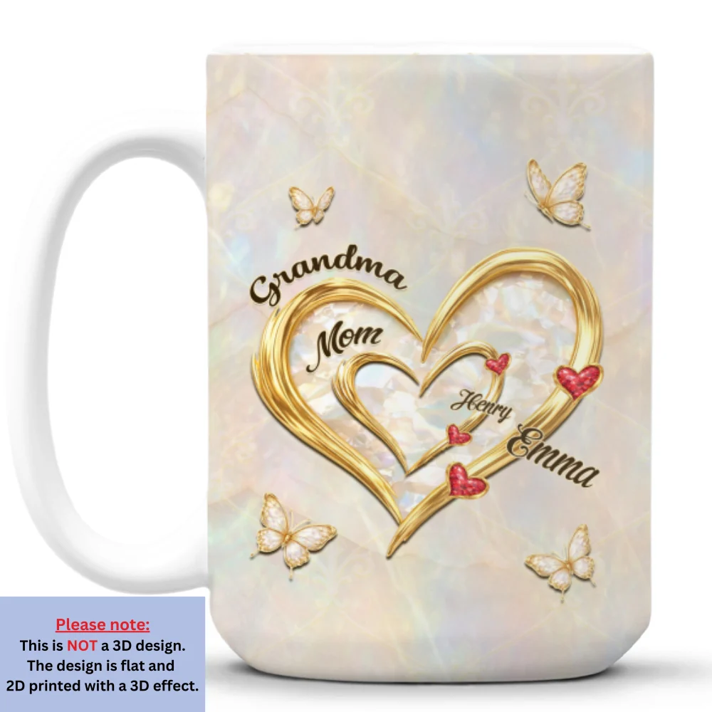 Mom Grandma Sweethearts - Personalized Custom 3D Inflated Effect Mug - Image 8