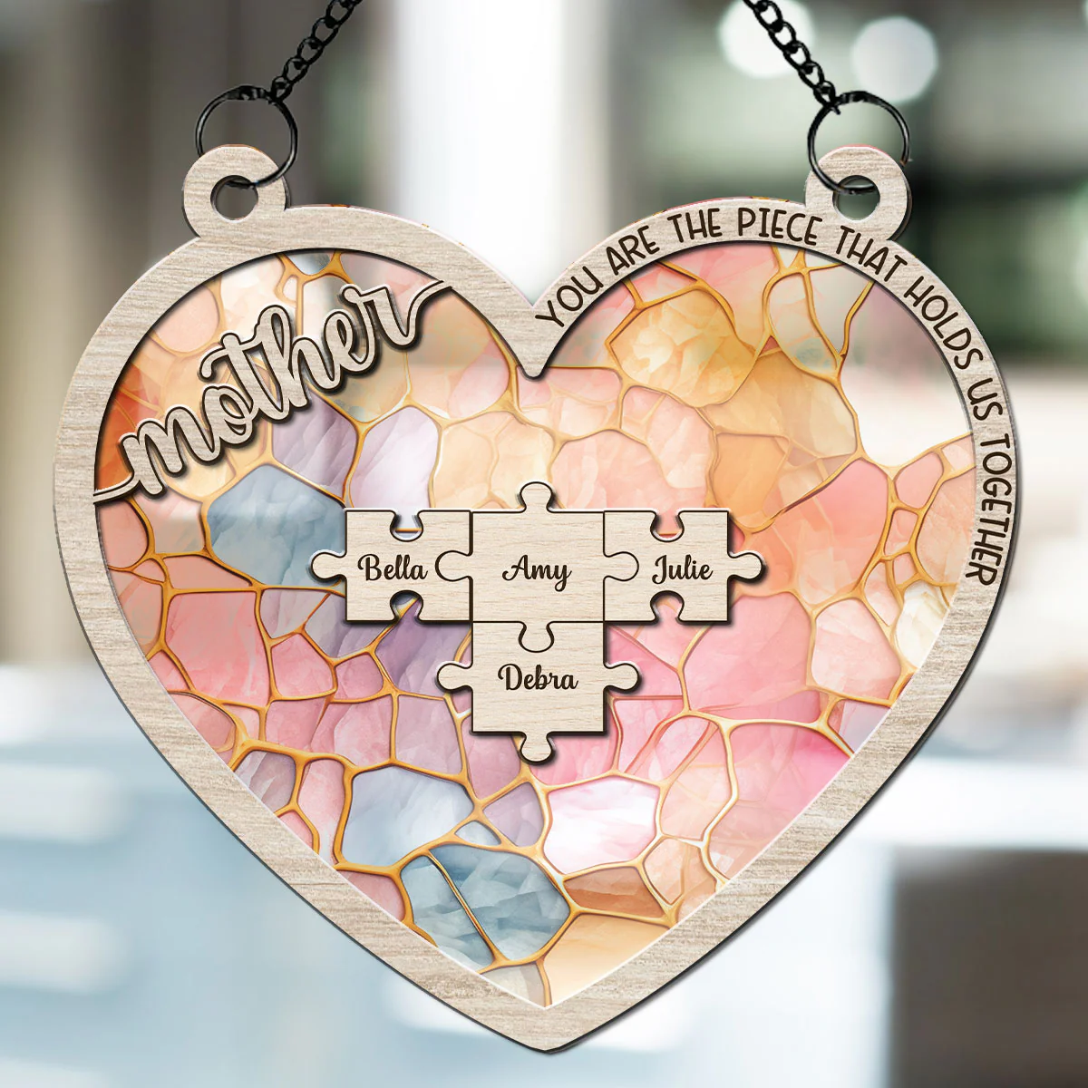 Mom Hold Family Together - Personalized Custom Suncatcher - Image 3