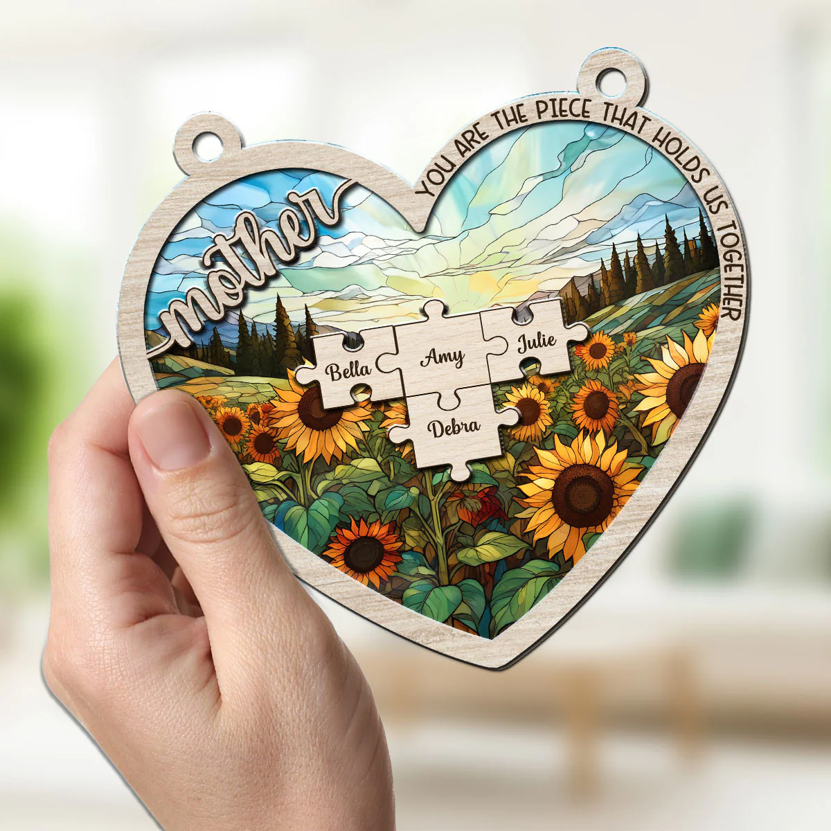 Mom Hold Family Together - Personalized Custom Suncatcher - Image 5