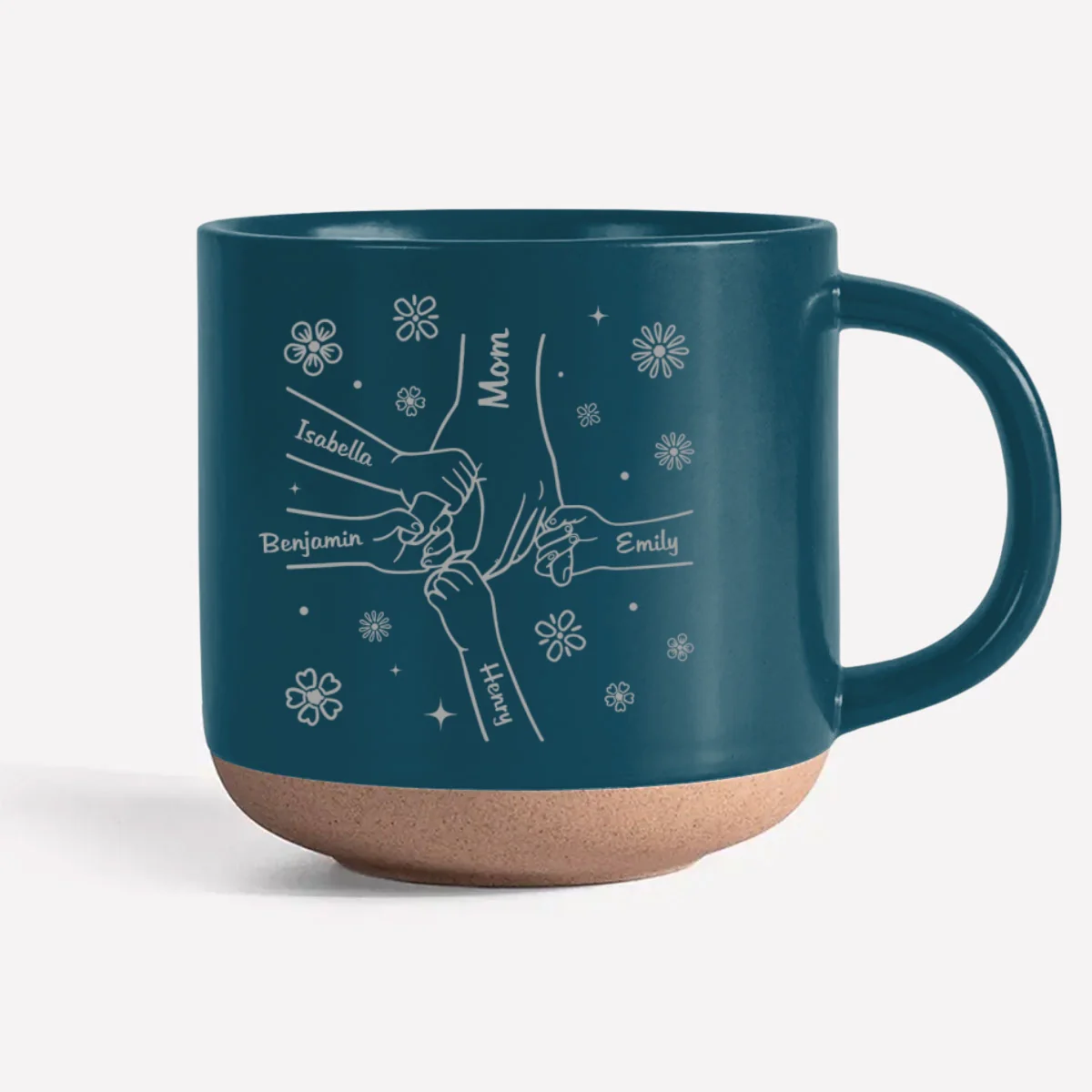 Mom Hold My Hand - Personalized Custom Engraved Pottery Mug - Image 8