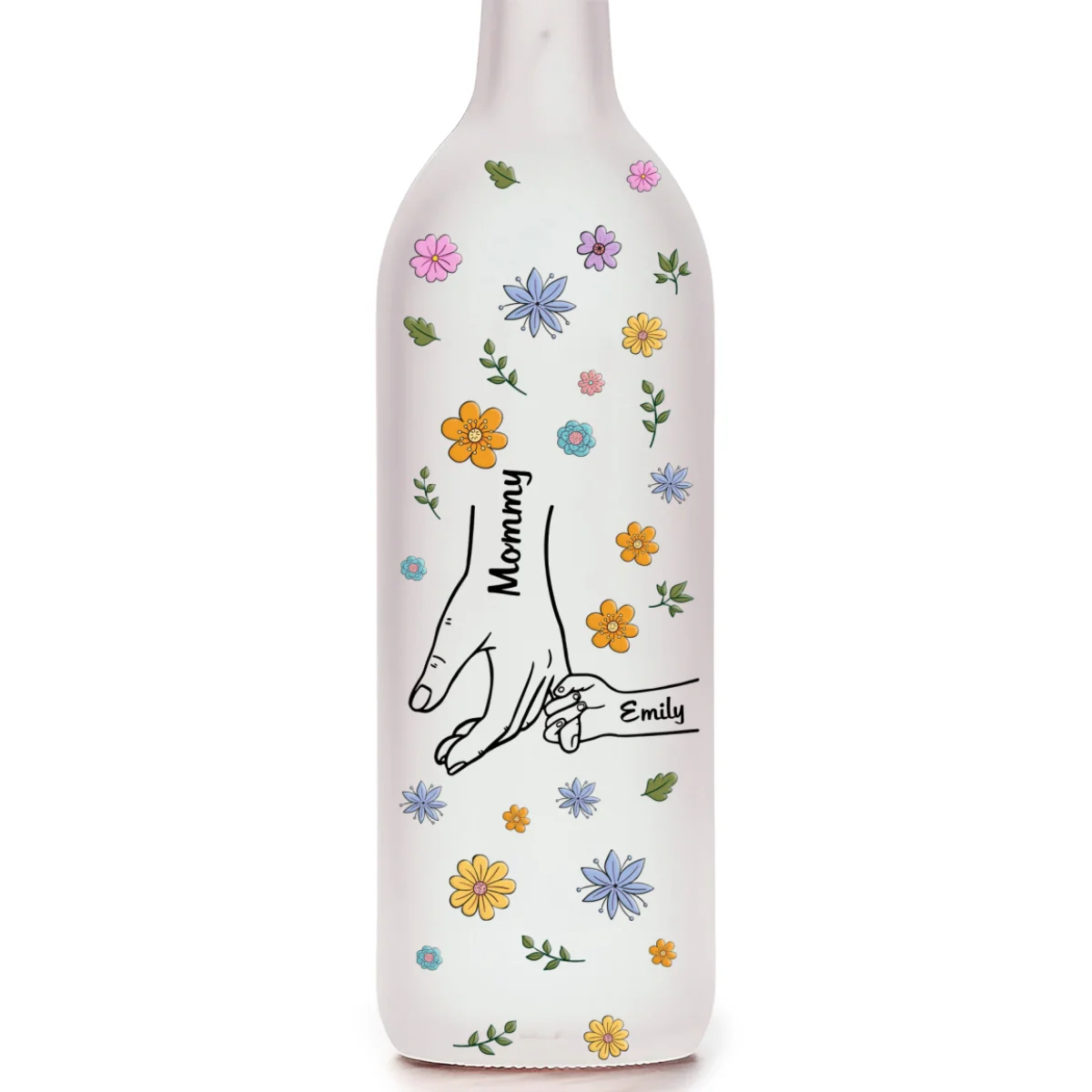 Mom Hold Our Hands - Personalized Custom Bottle Lamp - Image 7