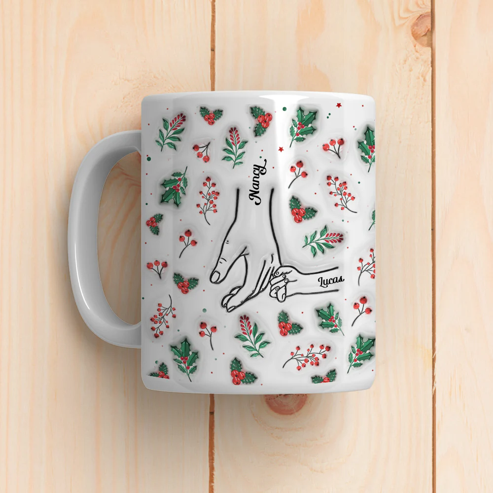 Mom Hold Our Hearts - Personalized Custom 3D Inflated Effect Mug - Image 2