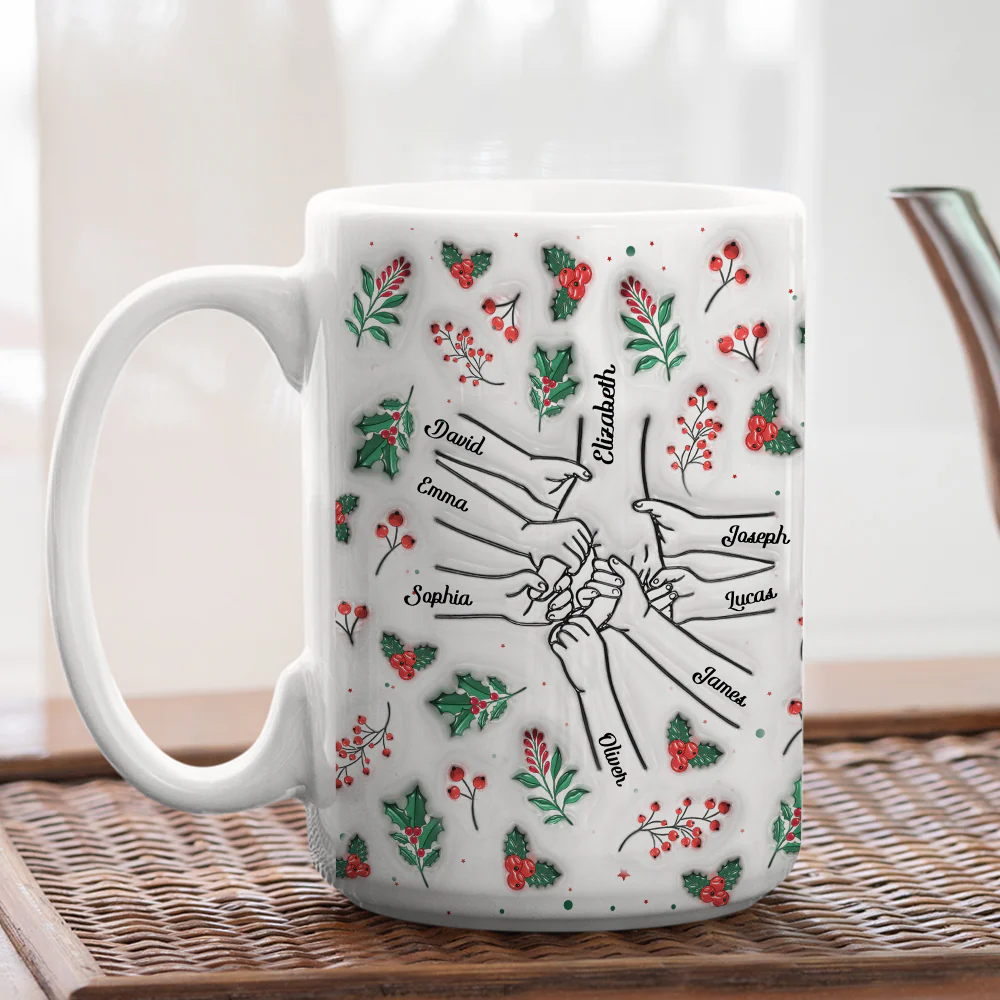 Mom Hold Our Hearts - Personalized Custom 3D Inflated Effect Mug - Image 8