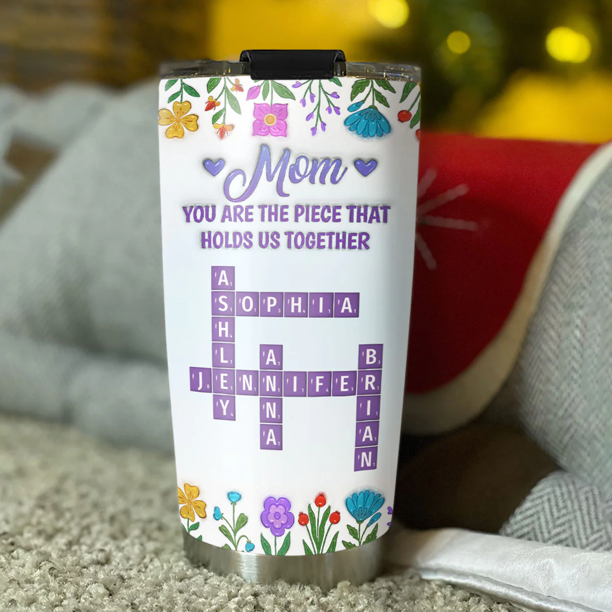 Mom Holds Us Together - Personalized Custom 3D Inflated Effect Tumbler - Image 3