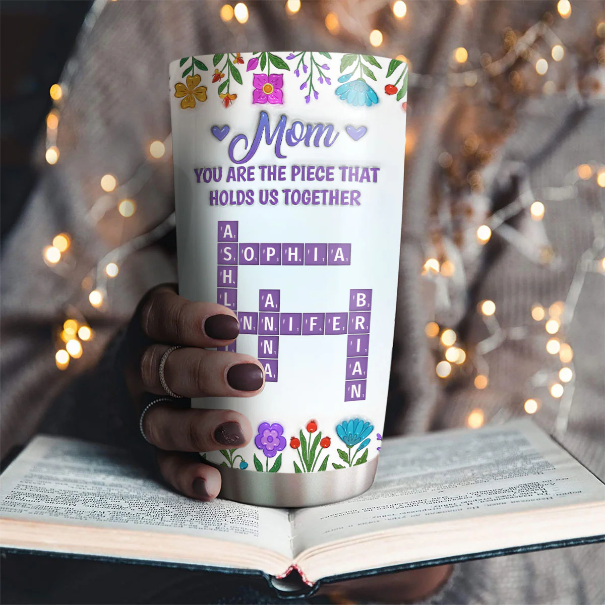 Mom Holds Us Together - Personalized Custom 3D Inflated Effect Tumbler - Image 4