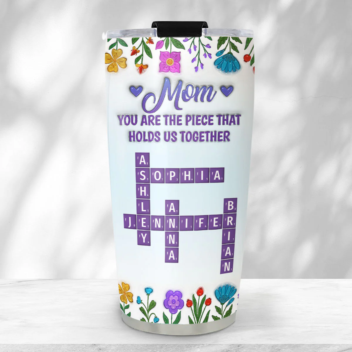 Mom Holds Us Together - Personalized Custom 3D Inflated Effect Tumbler - Image 5