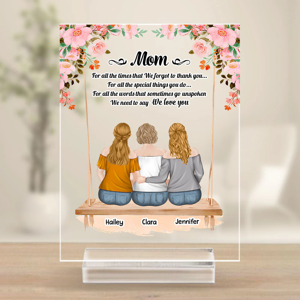 Mom I Love You - Personalized Custom Acrylic Plaque With Base - Image 2
