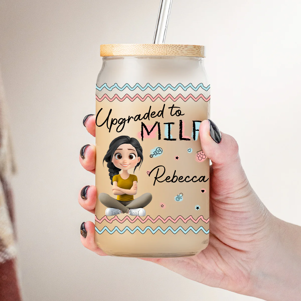Mom I Would Like To - Personalized Custom Glass Can - Image 3