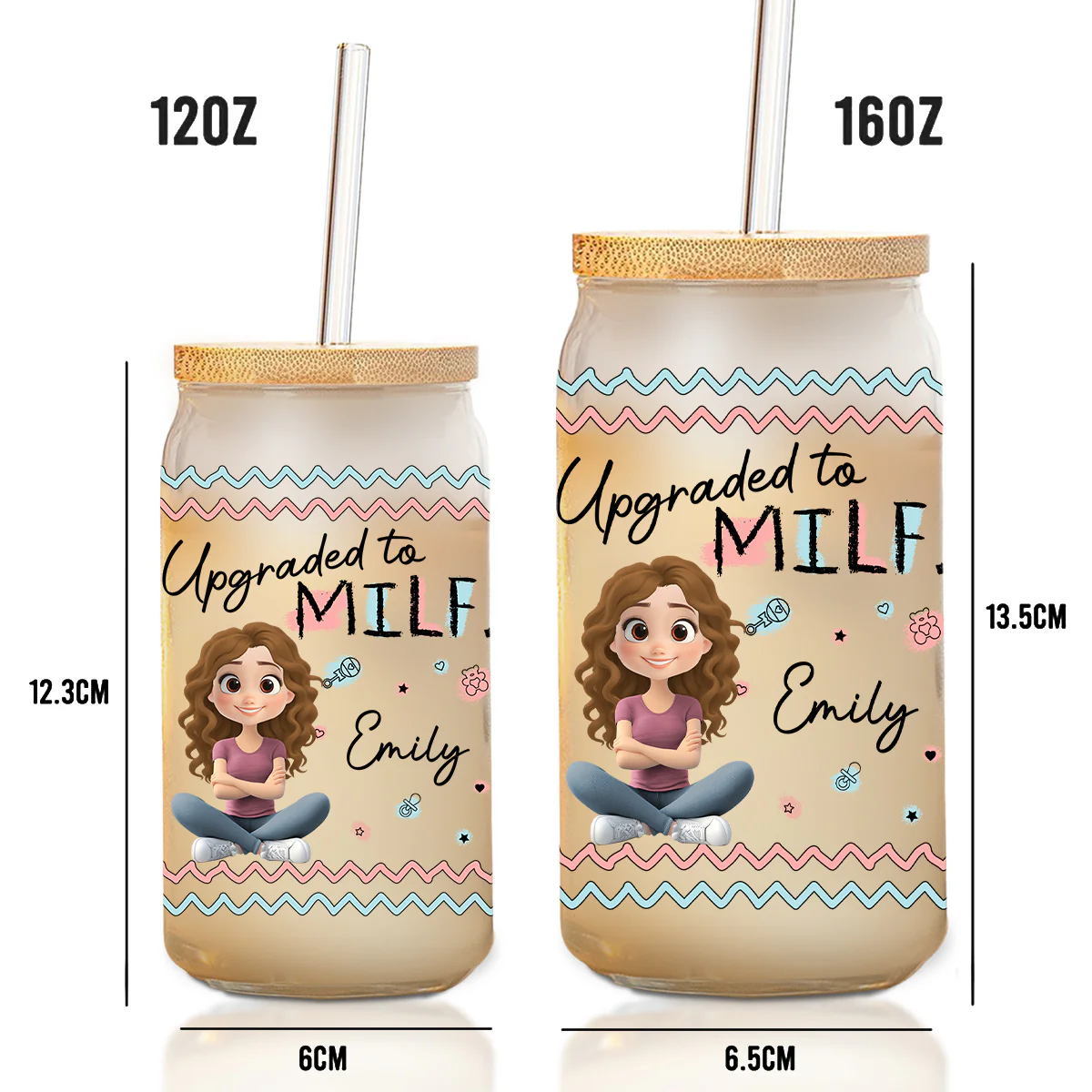 Mom I Would Like To - Personalized Custom Glass Can - Image 4