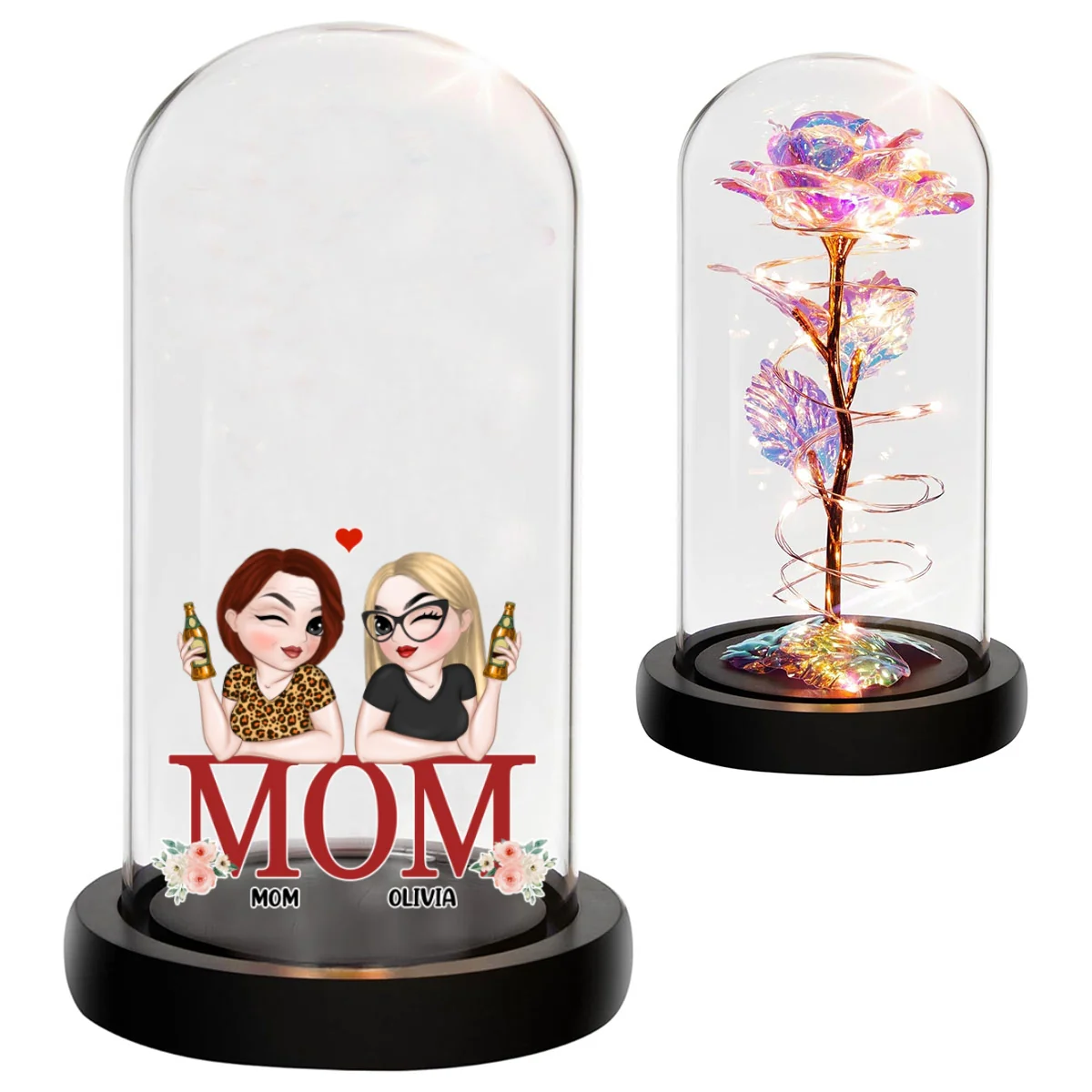 Mom Is The Best - Personalized Custom Sparkly Rose - Image 7