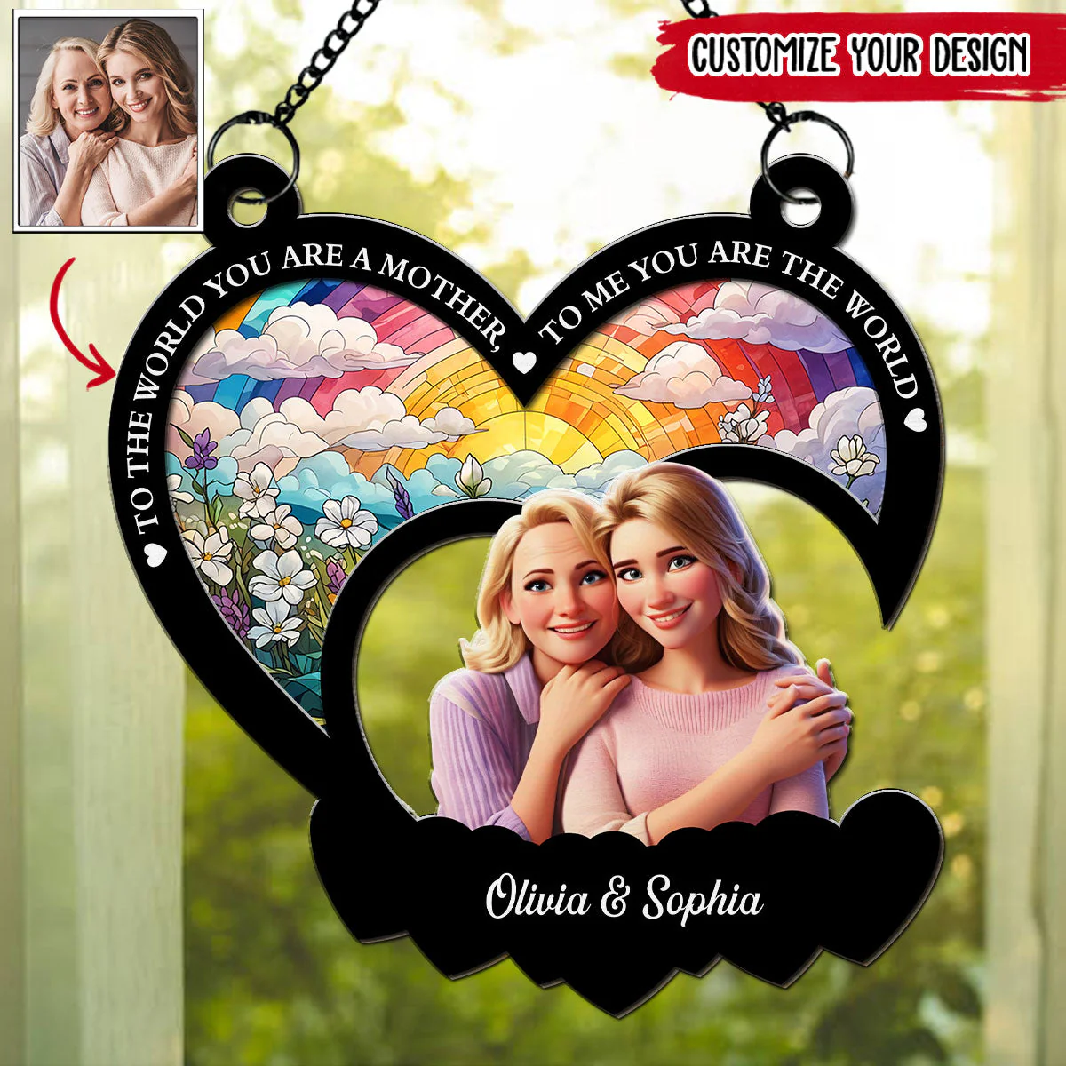 Mom Means The World To Me - Personalized Custom Suncatcher - Image 5