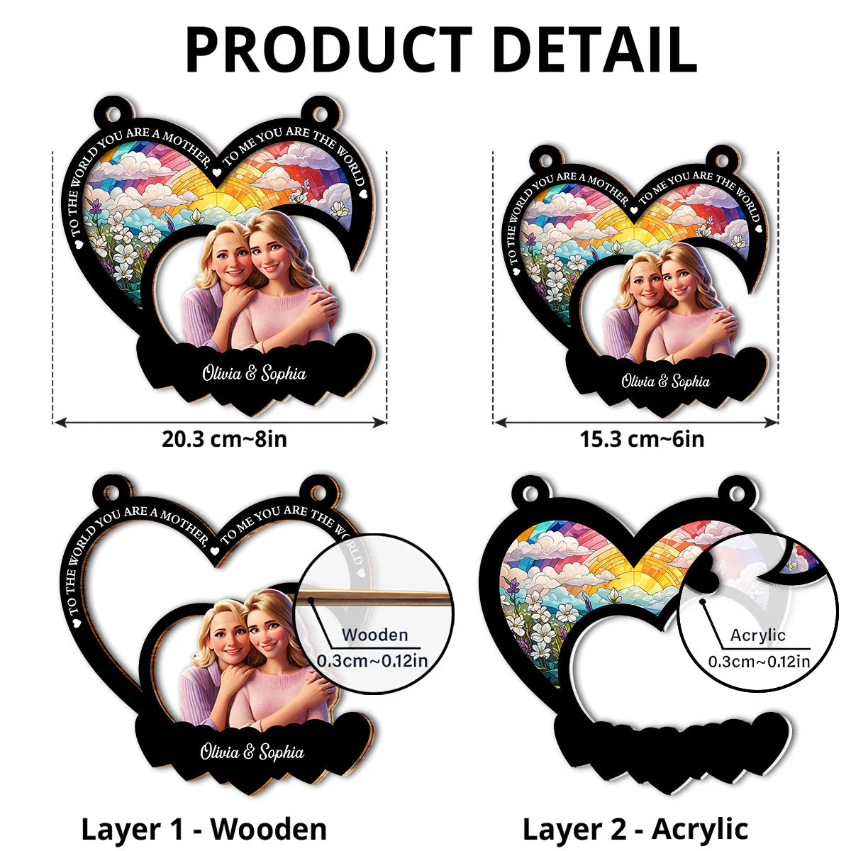 Mom Means The World To Me - Personalized Custom Suncatcher - Image 6
