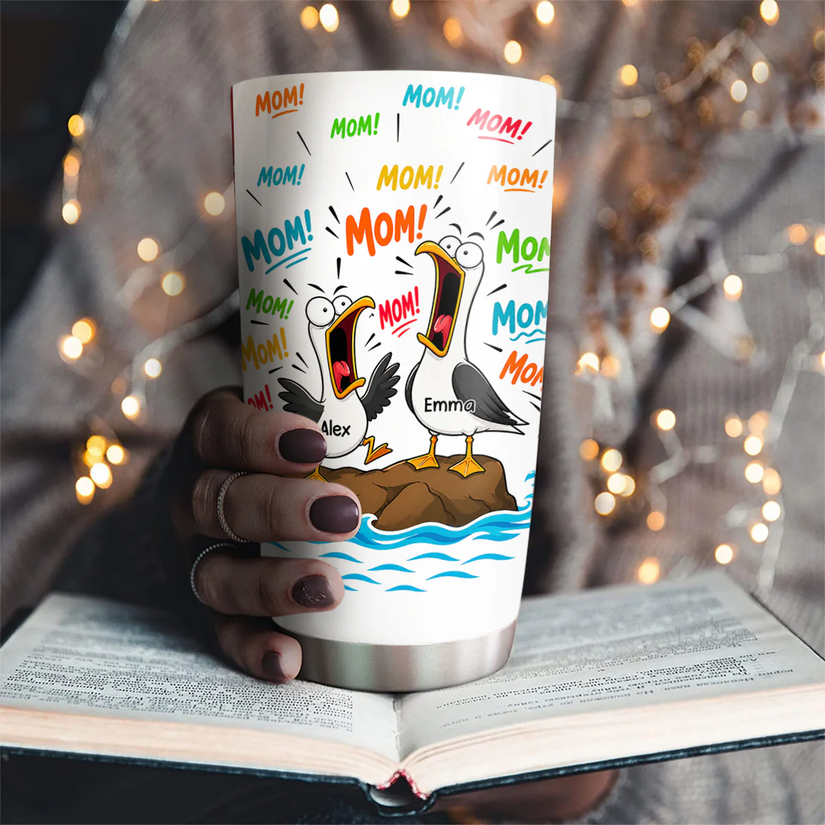 Mom Mom Mom Mom - Personalized Custom Tumbler - Image 4
