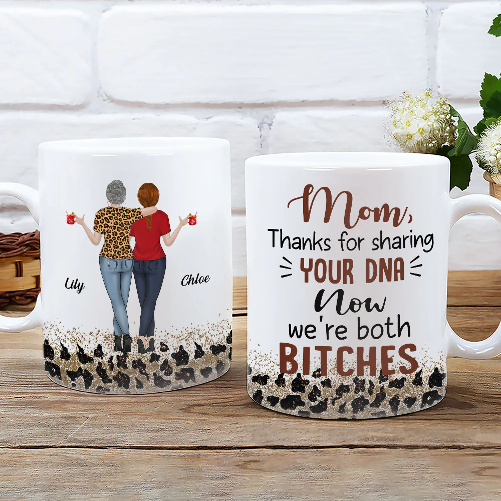 Mom Thanks For Sharing Your DNA - Personalized Custom Coffee Mug - Image 2