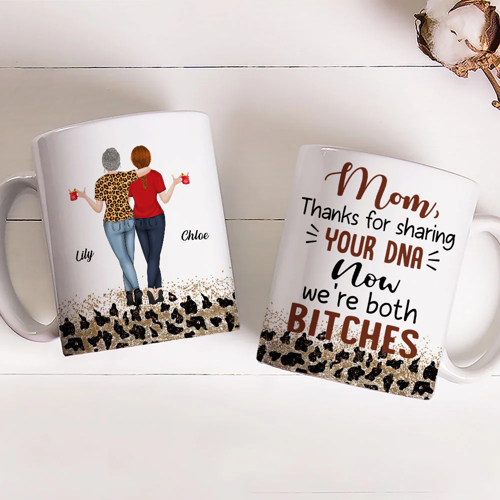 Mom Thanks For Sharing Your DNA - Personalized Custom Coffee Mug - Image 3