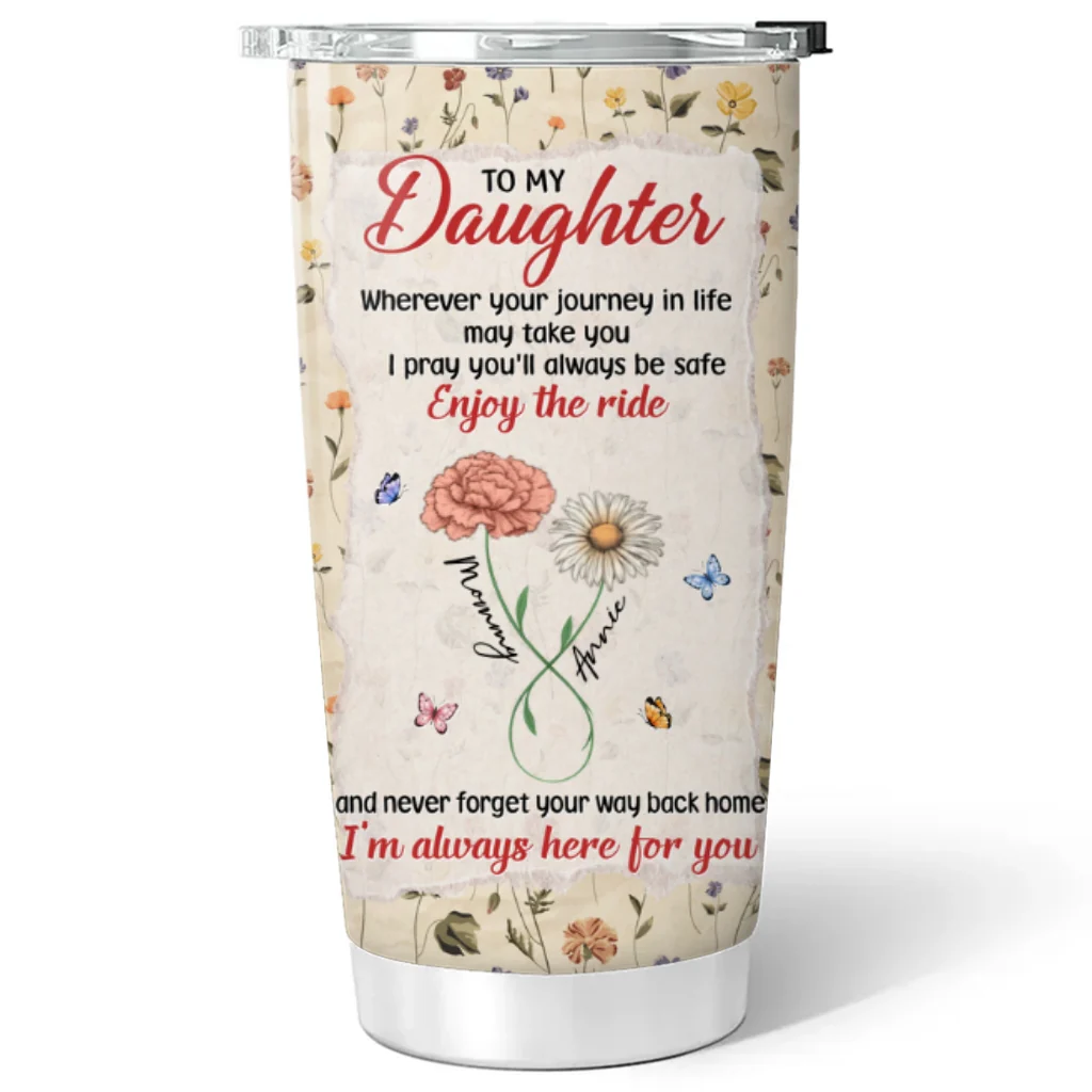 Mom To Daughter Way Back Home - Personalized Custom Tumbler - Image 5