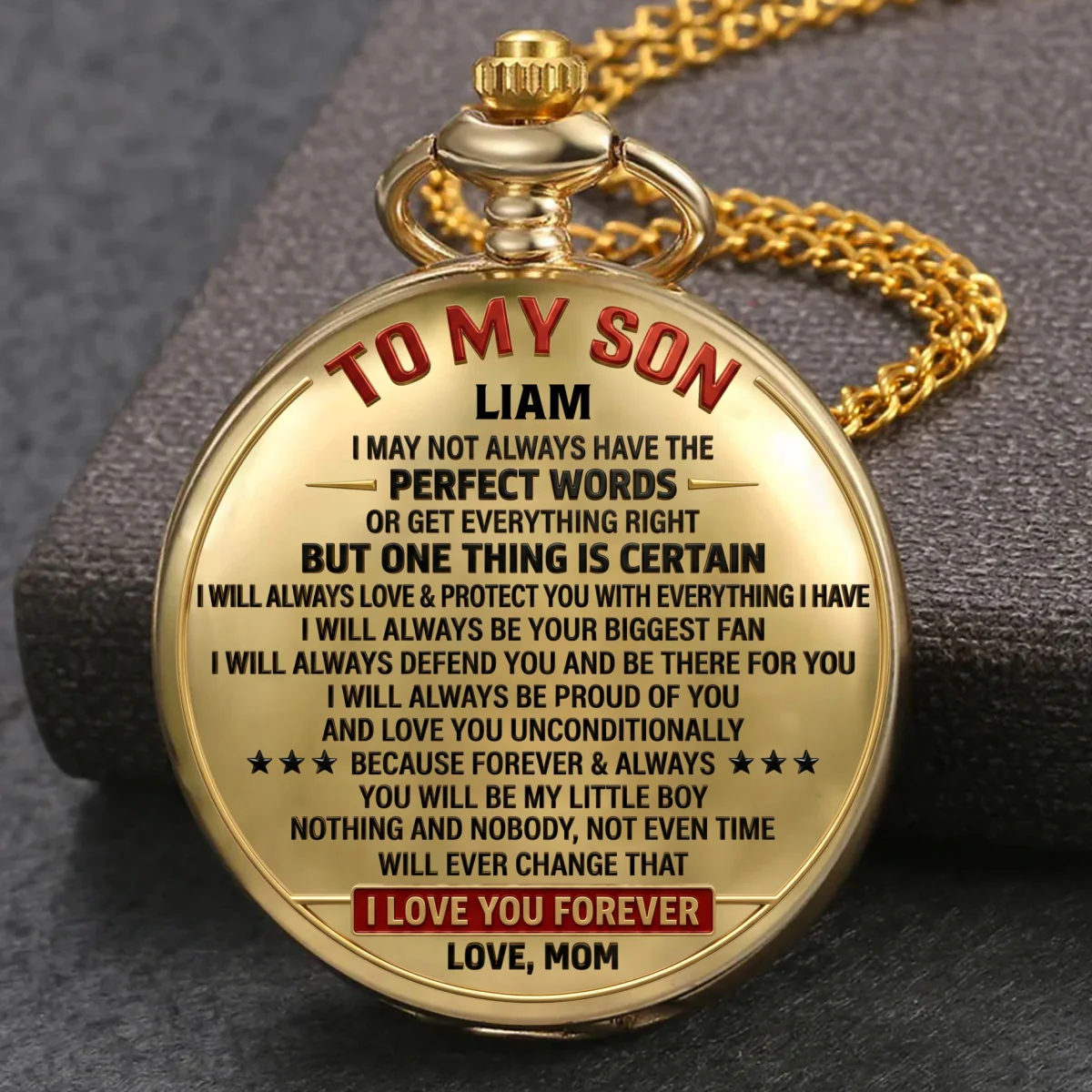 Mom To Son I Will Always - Personalized Custom Print Pocket Watch - Image 7