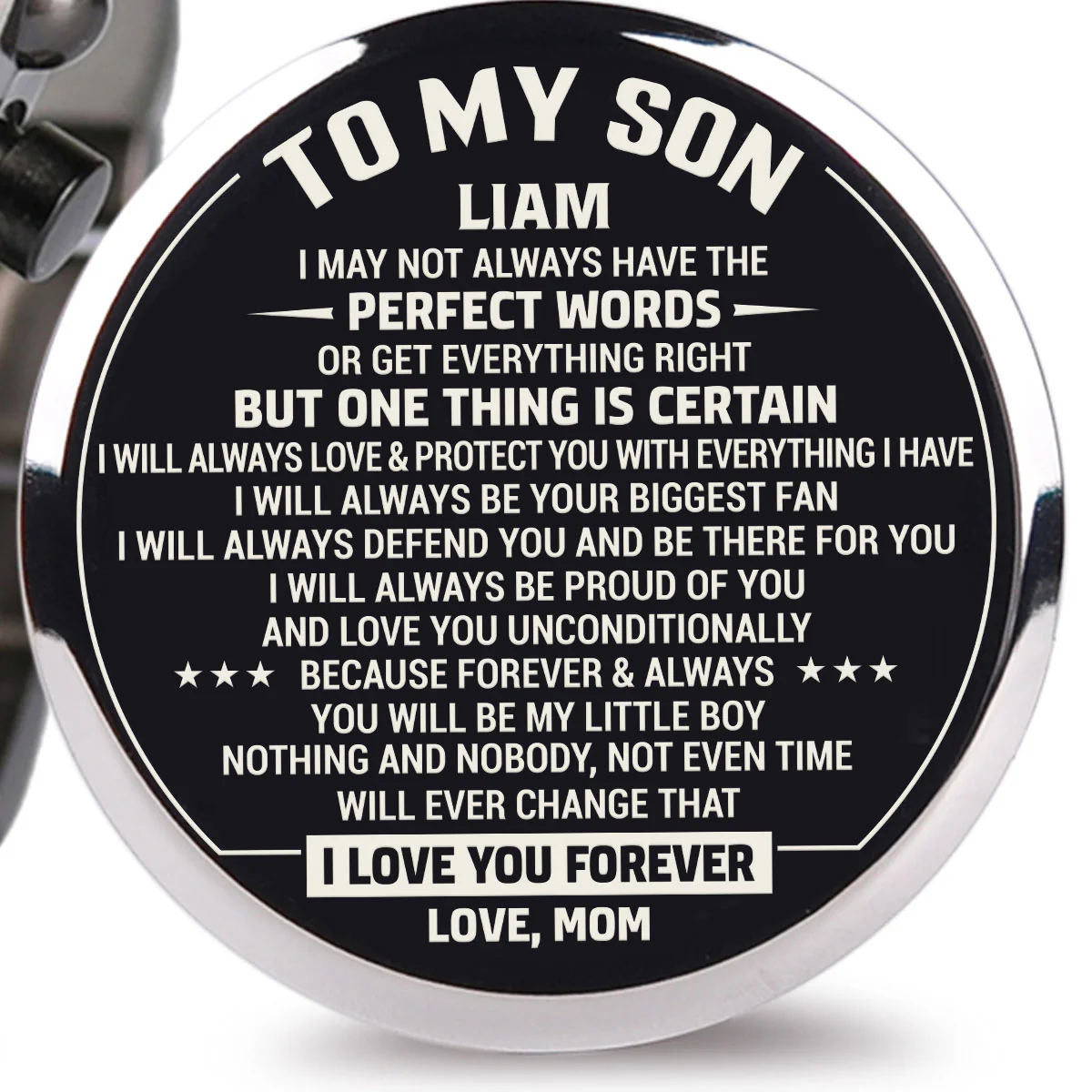 Mom To Son I Will Always - Personalized Engraved Wooden Watches GQ026 - Image 2