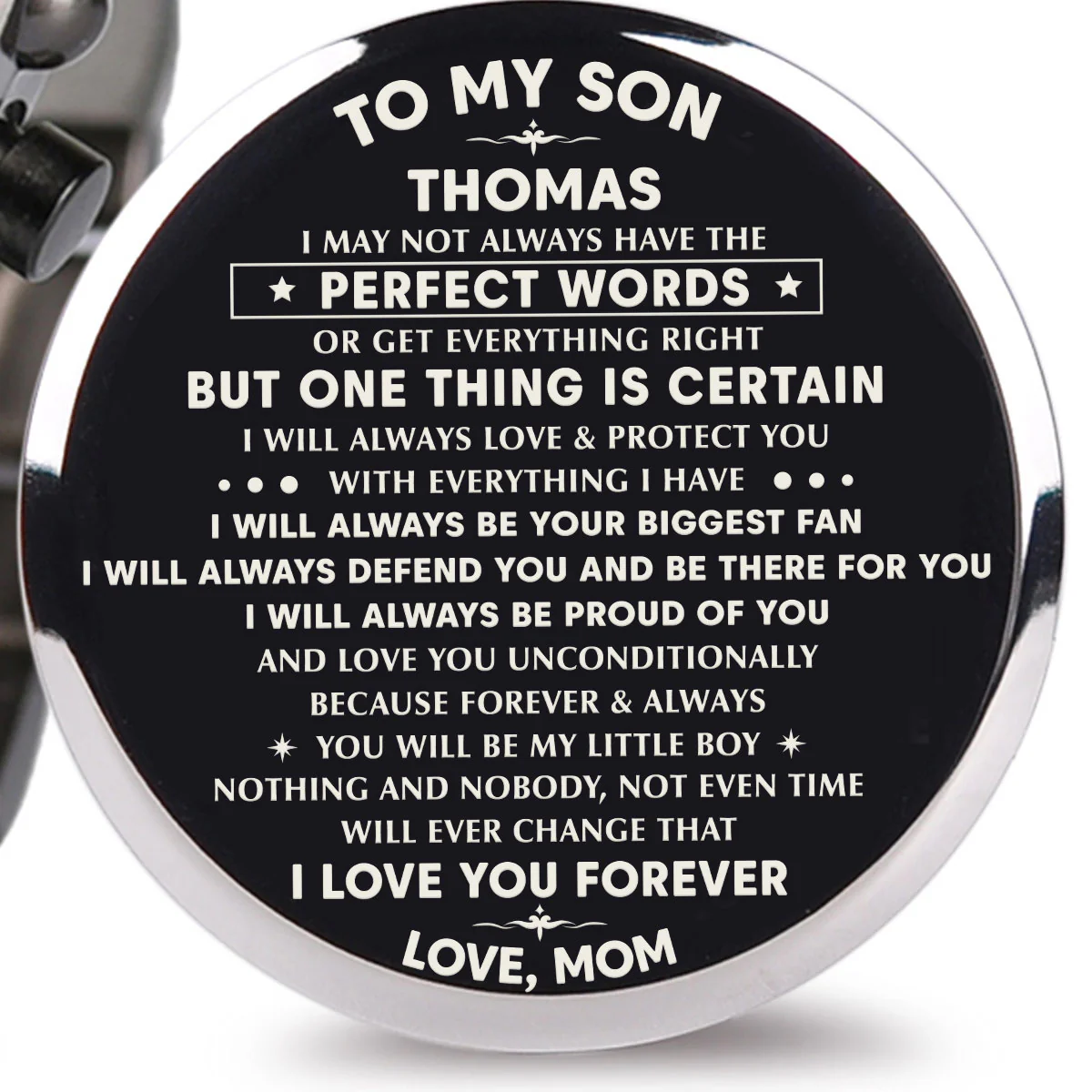 Mom To Son I Will Always - Personalized Engraved Wooden Watches GQ026 - Image 2