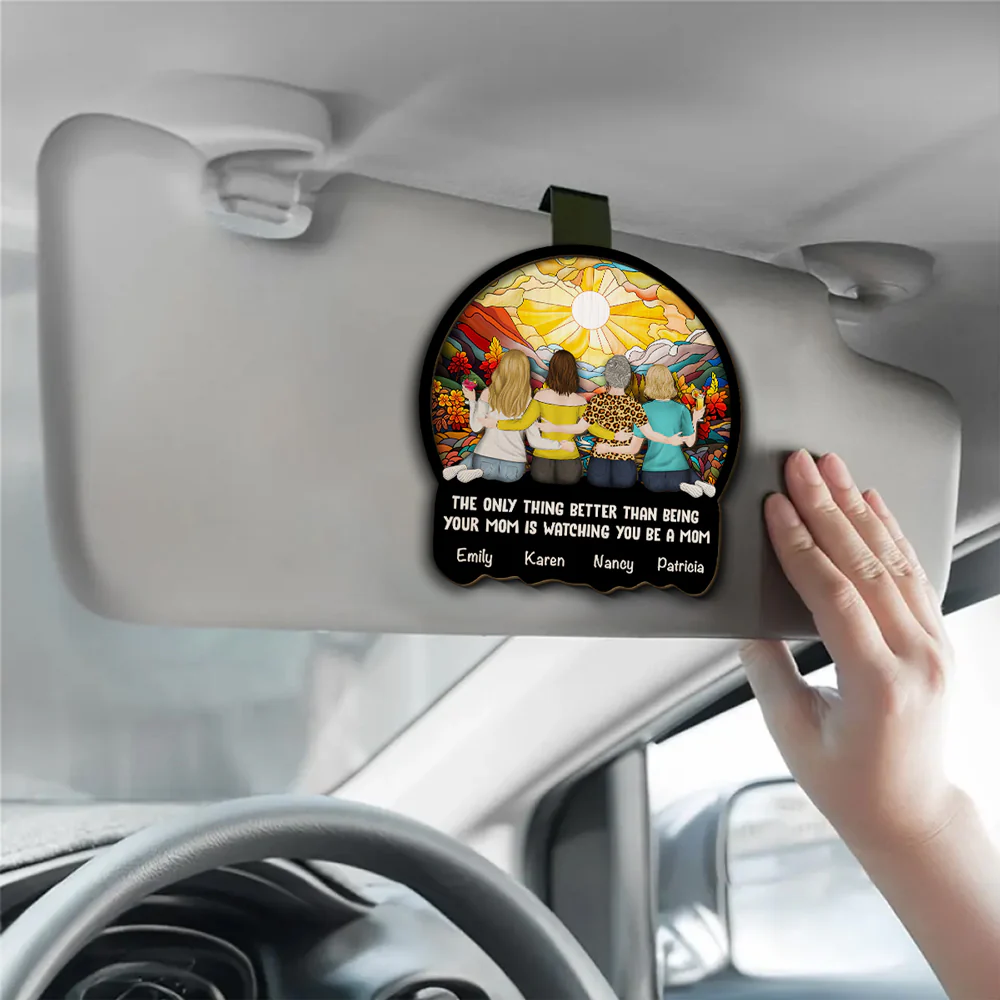Mom Watching Daughter Be A Mom - Personalized Custom Car Visor Clip - Image 3