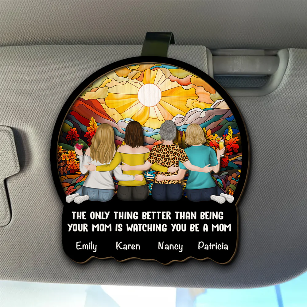 Mom Watching Daughter Be A Mom - Personalized Custom Car Visor Clip - Image 4