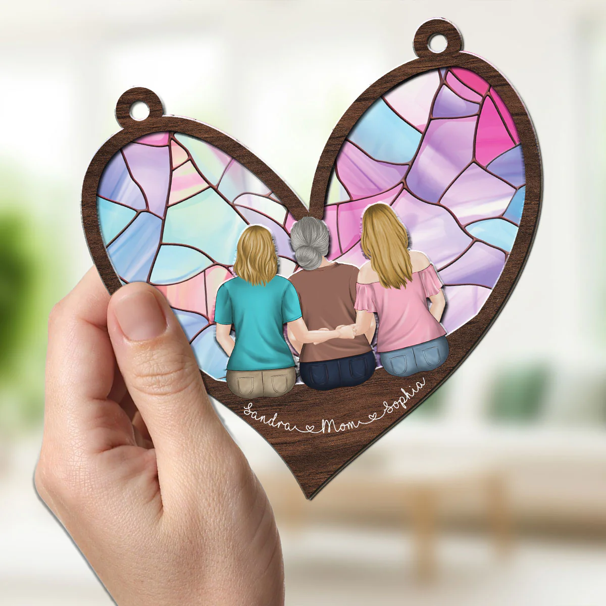 Mom We Love You - Personalized Custom Suncatcher - Image 2
