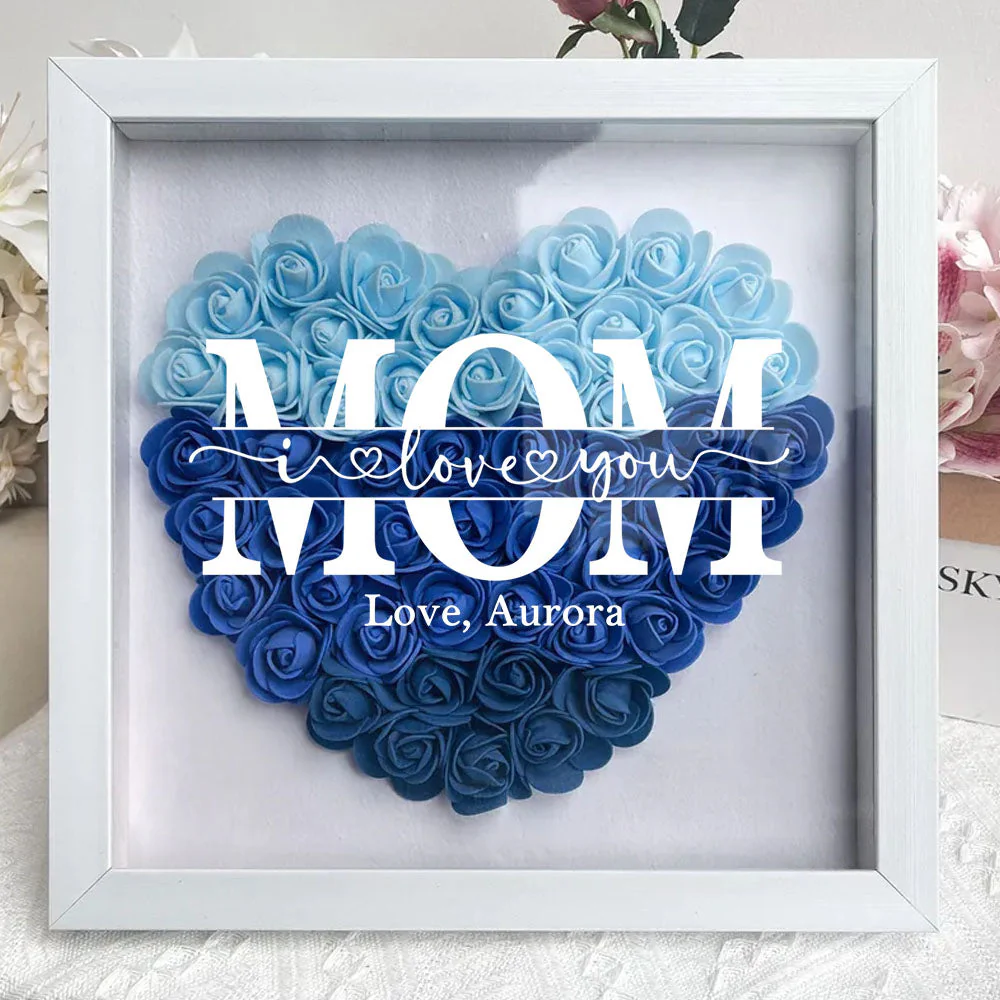 Mom We Love You - Personalized Custom Flower Shadow Box - Image 4