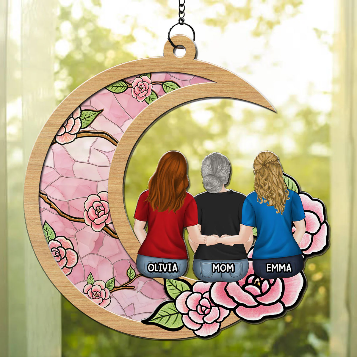 Mom We Love You So Much - Personalized Custom Suncatcher - Image 2