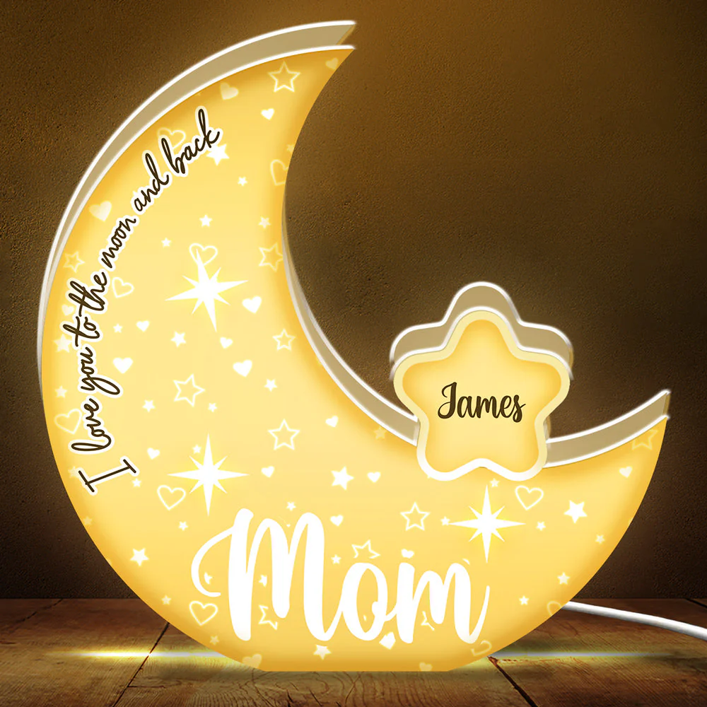 Mom, We Love You To The Moon And Back - Personalized Custom Light Box - Image 2