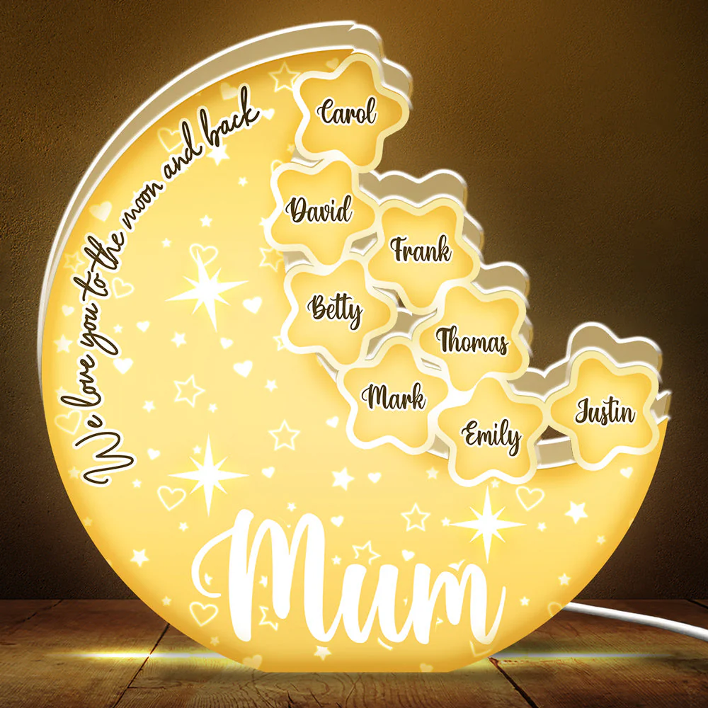Mom, We Love You To The Moon And Back - Personalized Custom Light Box - Image 5